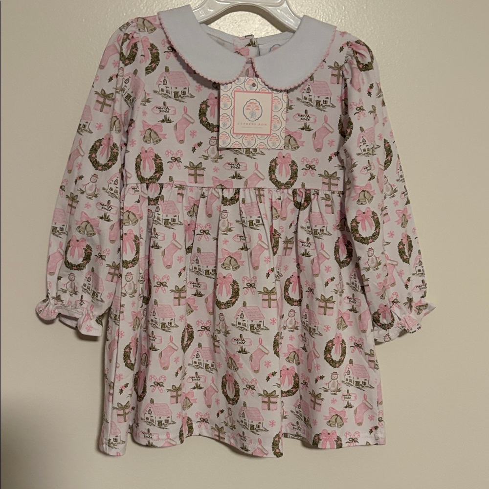 Charming Pink Patterned Kids Dress
